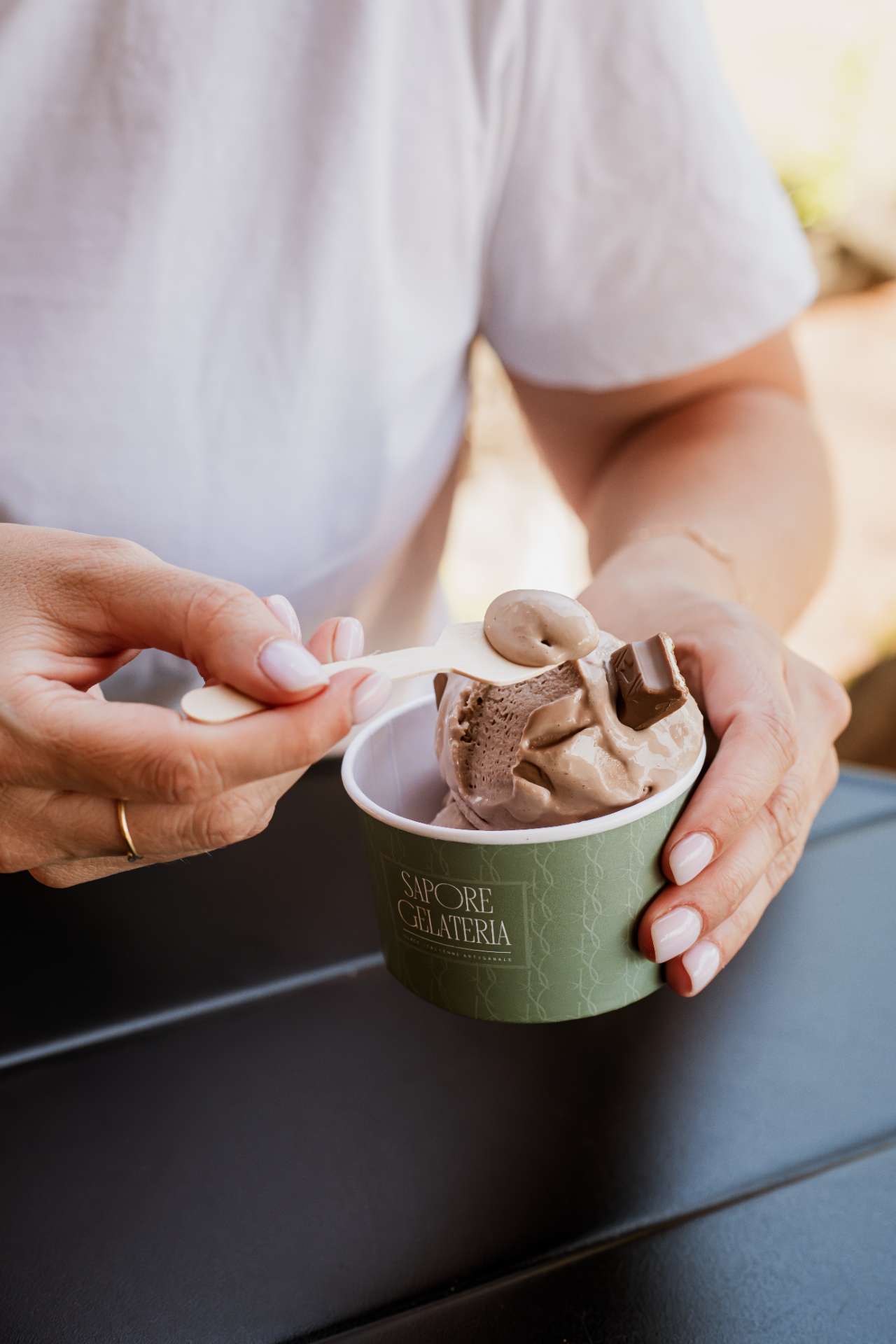 Sapore Gelateria – Café-glacier à l’ambiance italienne à Marrakech, proposant glaces artisanales, pâtisseries, plats salés et boissons gourmandes